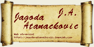 Jagoda Atanacković vizit kartica